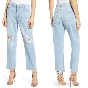Paige Noella destructed light wash boyfriend jeans
